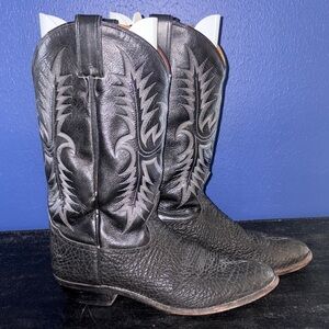 TONY LAMA Men’s Black Stallion R Toe Boots